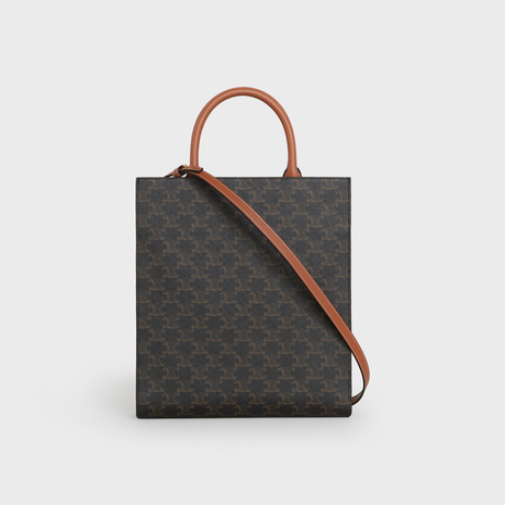 SMALL CABAS VERTICAL IN TRIOMPHE CANVAS AND CALFSKIN TAN - Image 3